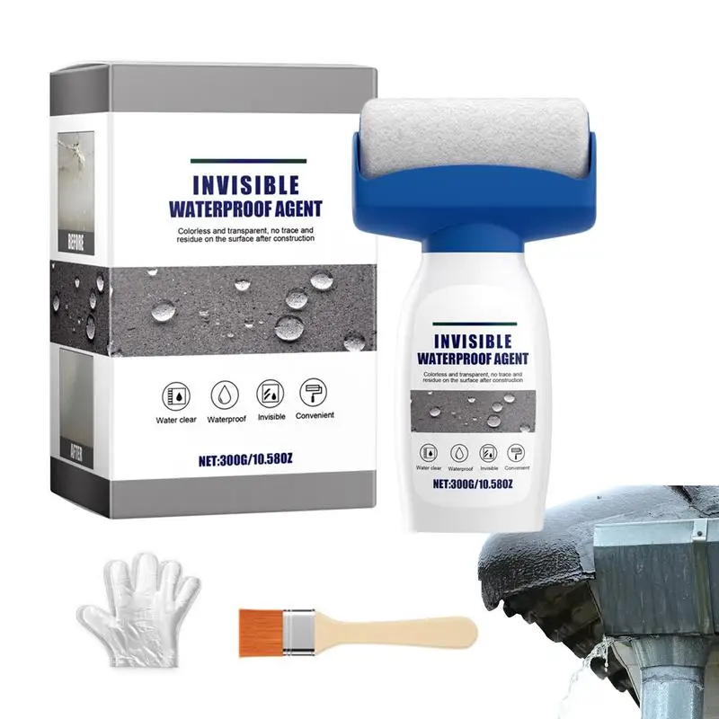 

Transparent Waterproof Adhesive Waterproof Insulating Sealant Water-Based Odor-Free Coating With Roller And Gloves For Easy