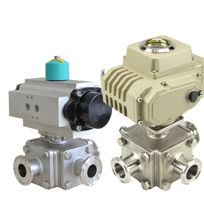 Three Actuator Stainless Y Type 3 Way Ball Diverter Valve