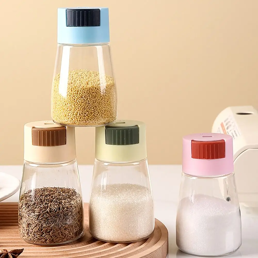 0.5g Quantitative Seasoning Container Dustproof Press Type Seasoning Jar Seasoner Storage Salt Dispenser for Home Kitchen