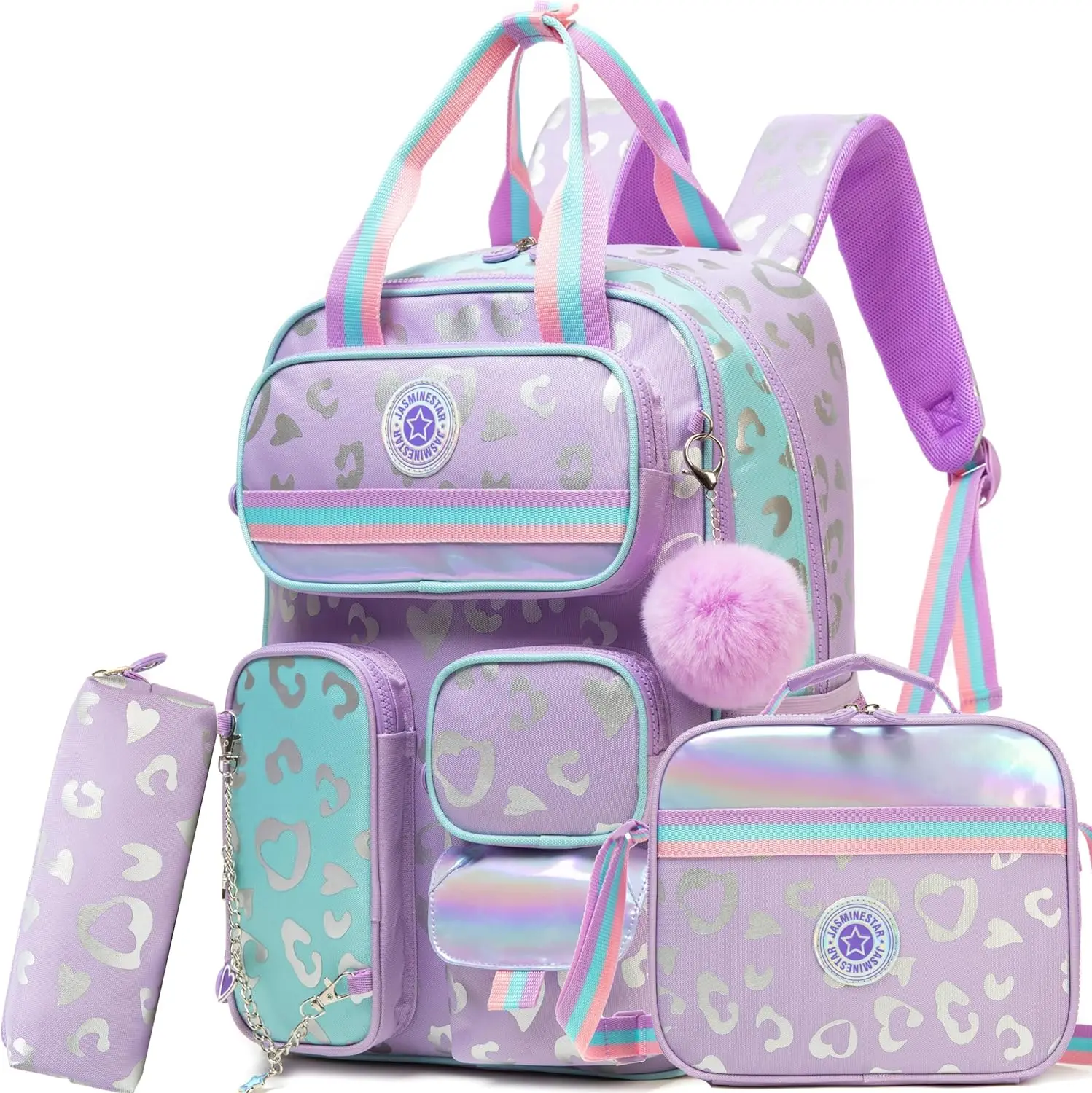 Kids School Backpacks for Girls Backpack with Lunch Bag for Elmentary Students Kids Travel Bookbag for Girls