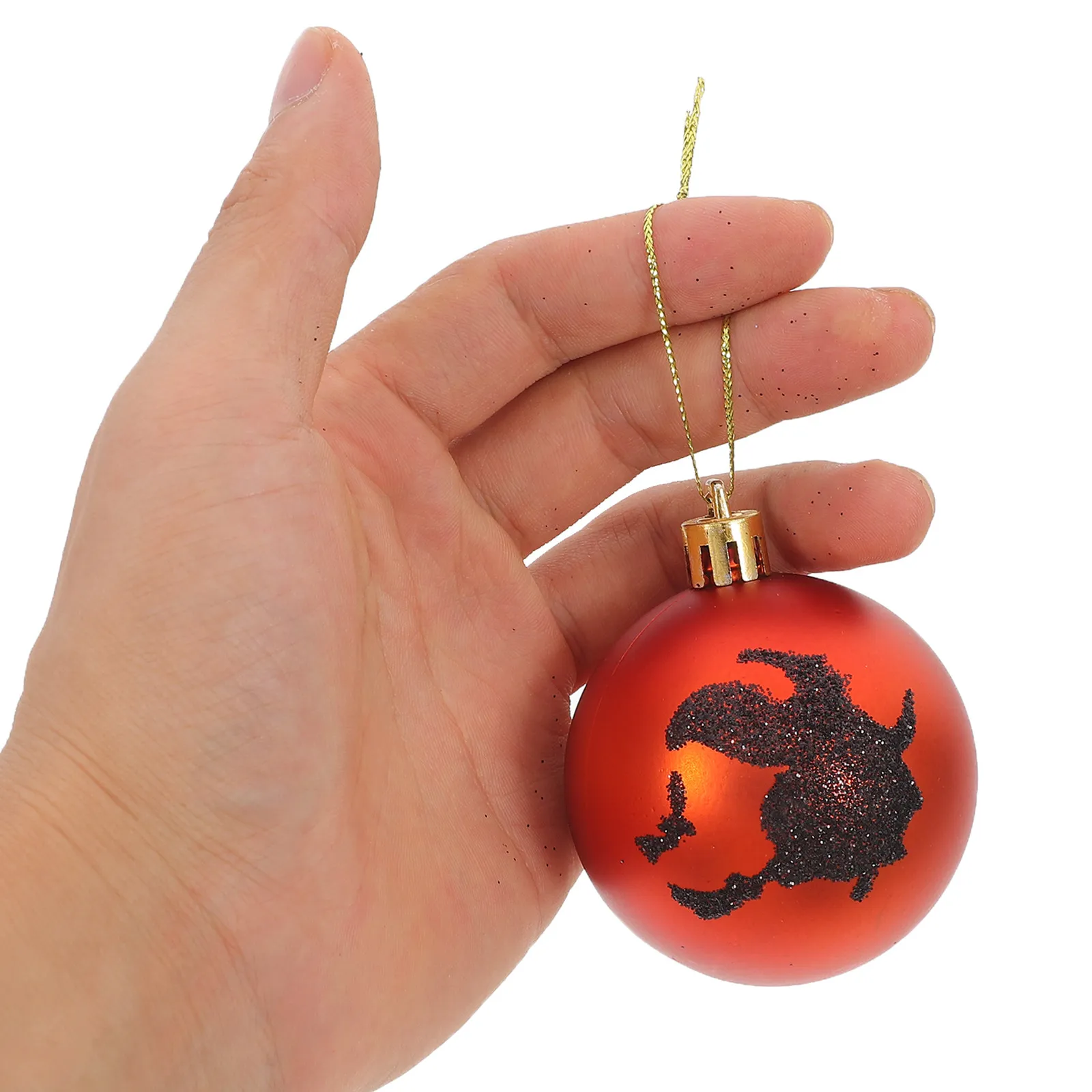 6Pcs Halloween Hanging Ball Ornaments Witch Design 7x6cm Lightweight Plastic Decor for Christmas Thanksgiving Birthday Horror