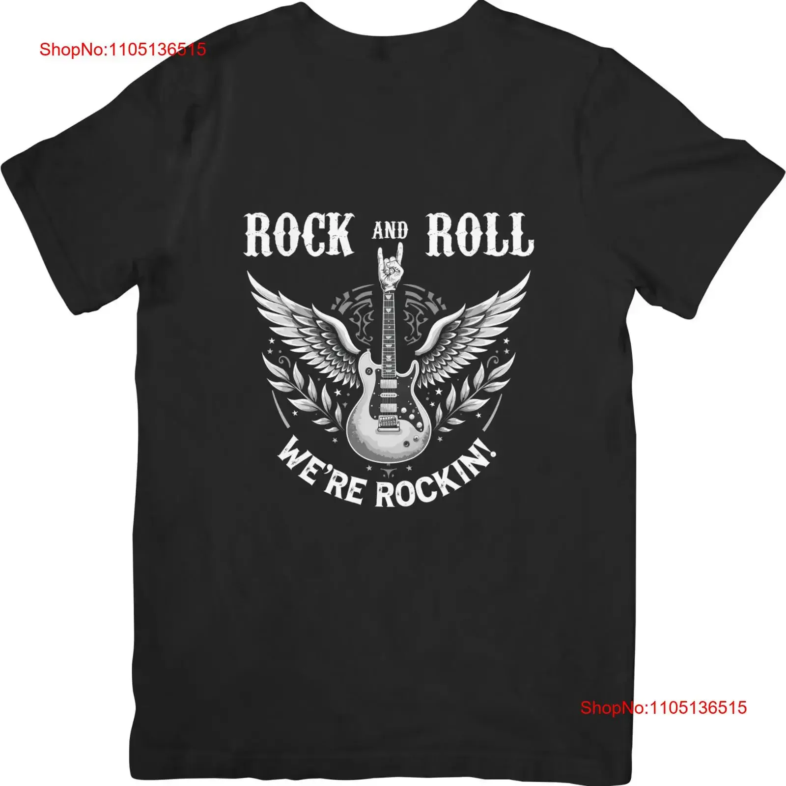 

Rock and Roll Music Fit for Quality Cotton T Shirt Black vintage Washed Versatile Stylish Breathable homme Soft fashion graphic