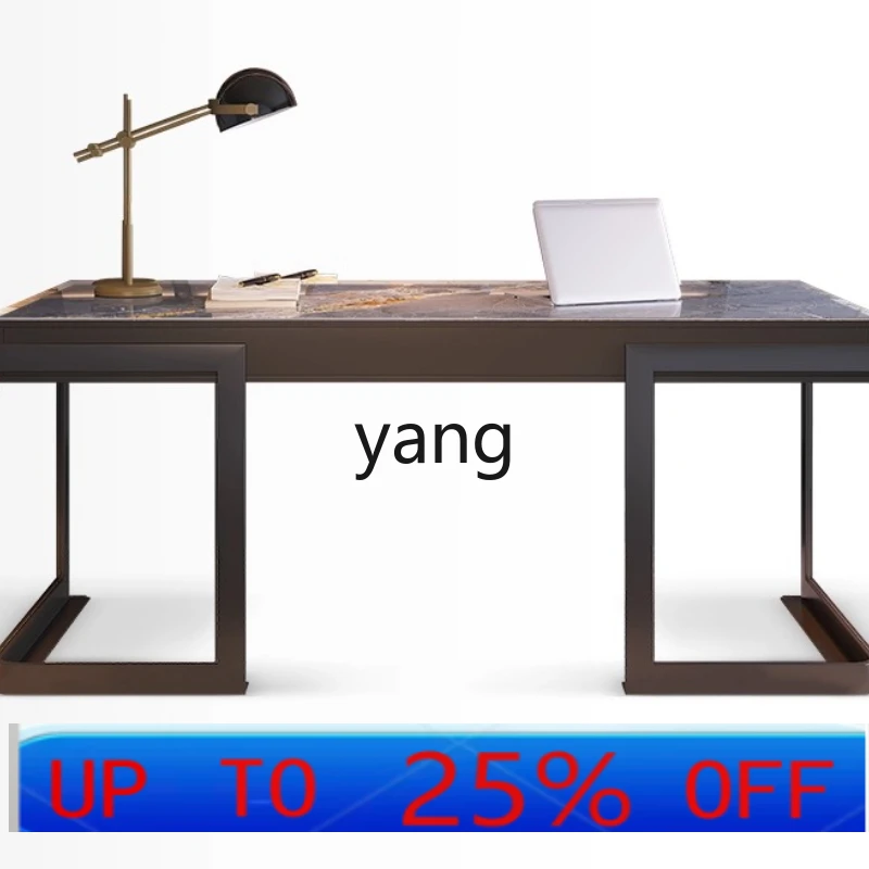 LTT Italian minimalist desk light luxury household slate solid wood computer desk small apartment desk