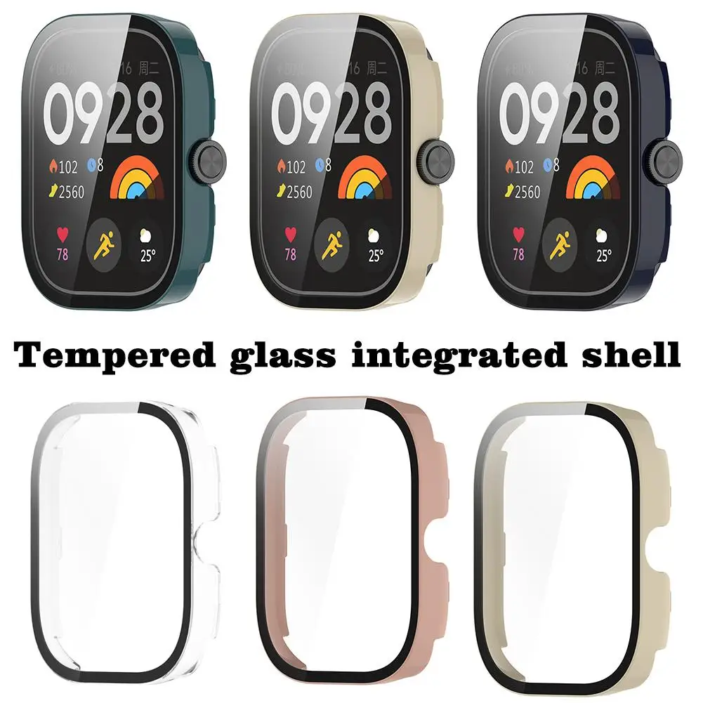 Tempered Glass +PC Case For Redmi Watch 5 Active/5 Lite All-Around Screen Protector Hard PC Bumper Anti-drop Protective Cas U8L2