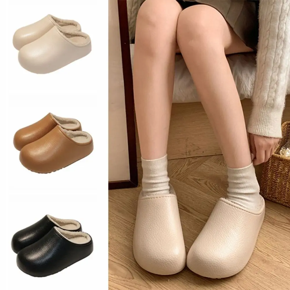 36-41 المرأة نعال قماش المضادة للانزلاق الدفء الدافئة نعال قماش نمط الجلود الحرارية الشتاء أحذية منزلية المنزلية #1