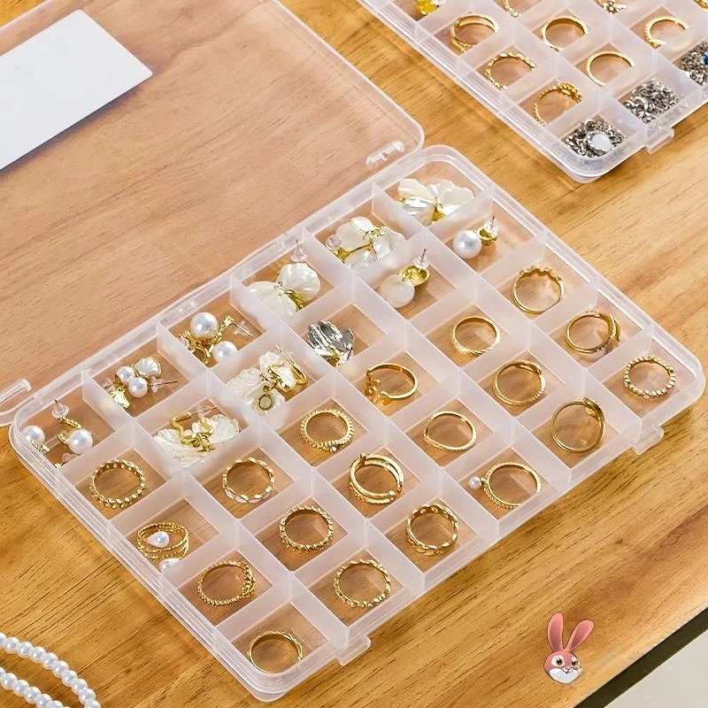

Large Capaci Plastic Jewelry Storage Box Anti-Oxidation Carents Transparent Design for Earrings Rings And Other Acc...