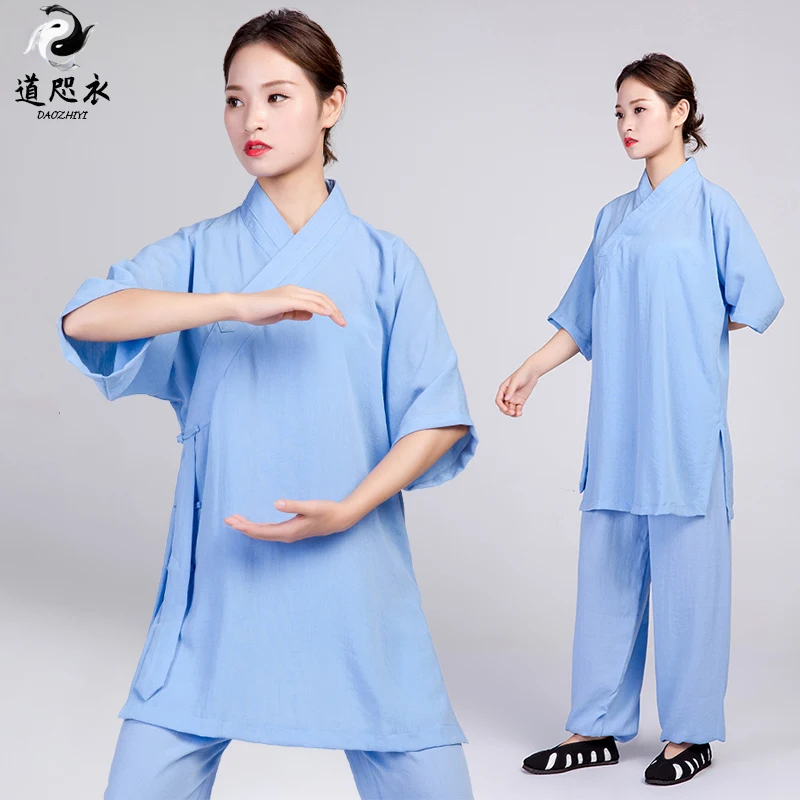 Tai Chi Clothing Traditional Chinese Costume Vintage Exercise Taoist Robe Martial Arts Sets