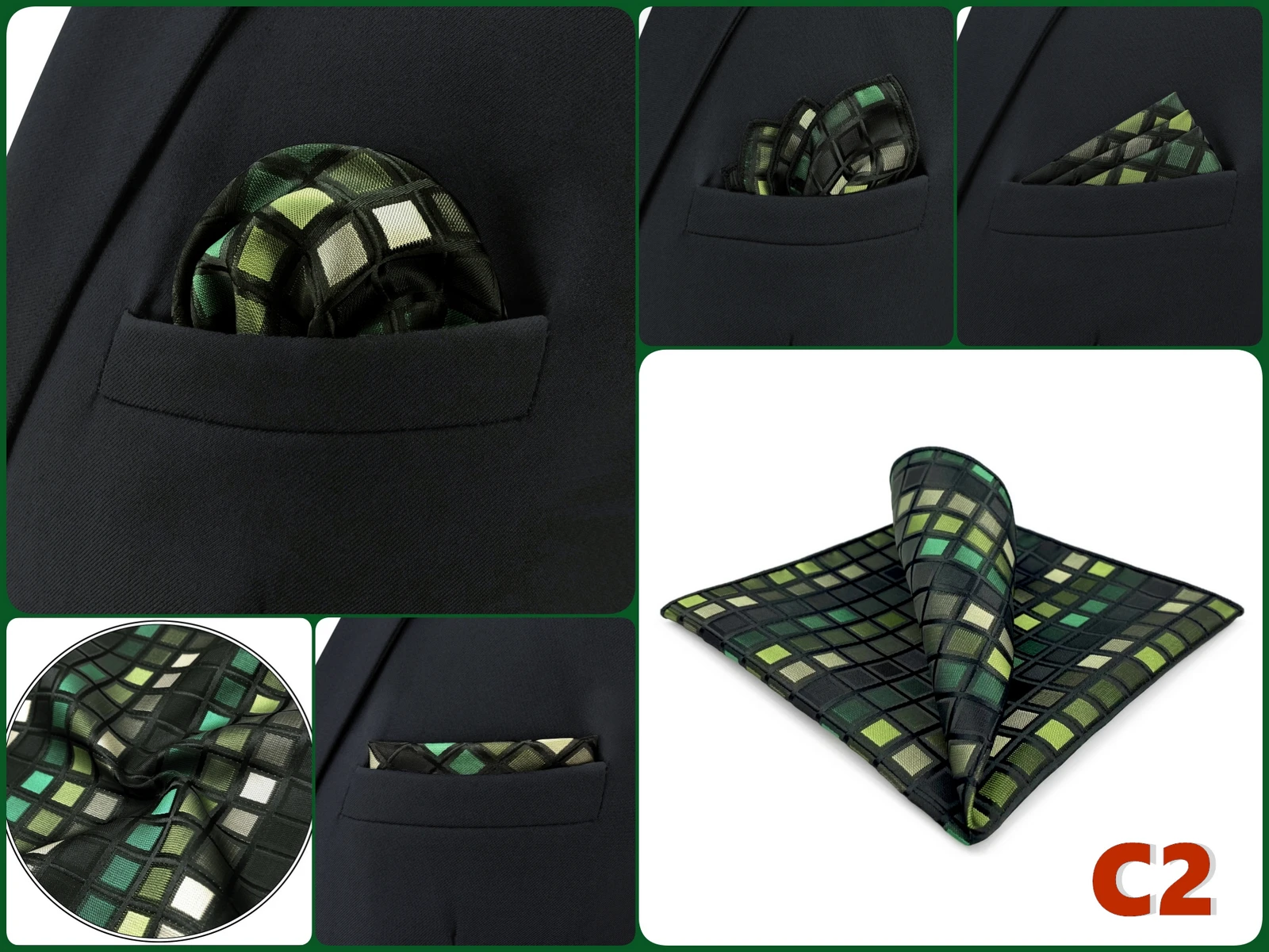 Pocket Square Handkerchief for Men Polka Dot Dots Plaid Check Checkered Suit Pocket Towel Hanky Mens Gift Wedding Business Party