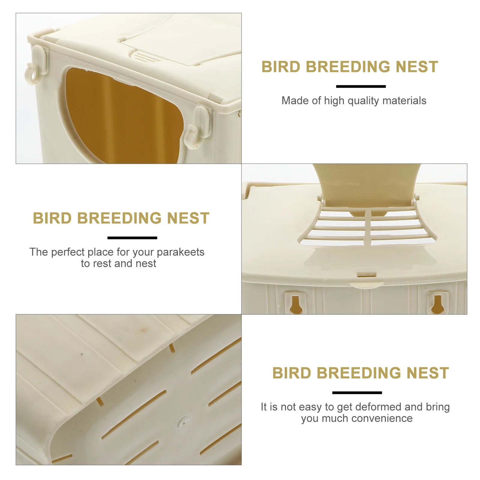 Parrot Breeding Nest Bird Cage Mounted Plastic Cockatiel Breeding Nesting Box