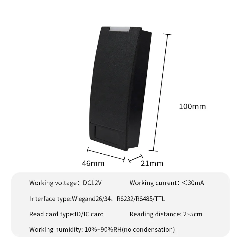 13.56MHz IC Wiegand 26 34 RFID Card Reader Contactless Smart  IP68 Waterproof 125KHz EM ID Access Control Card Reader