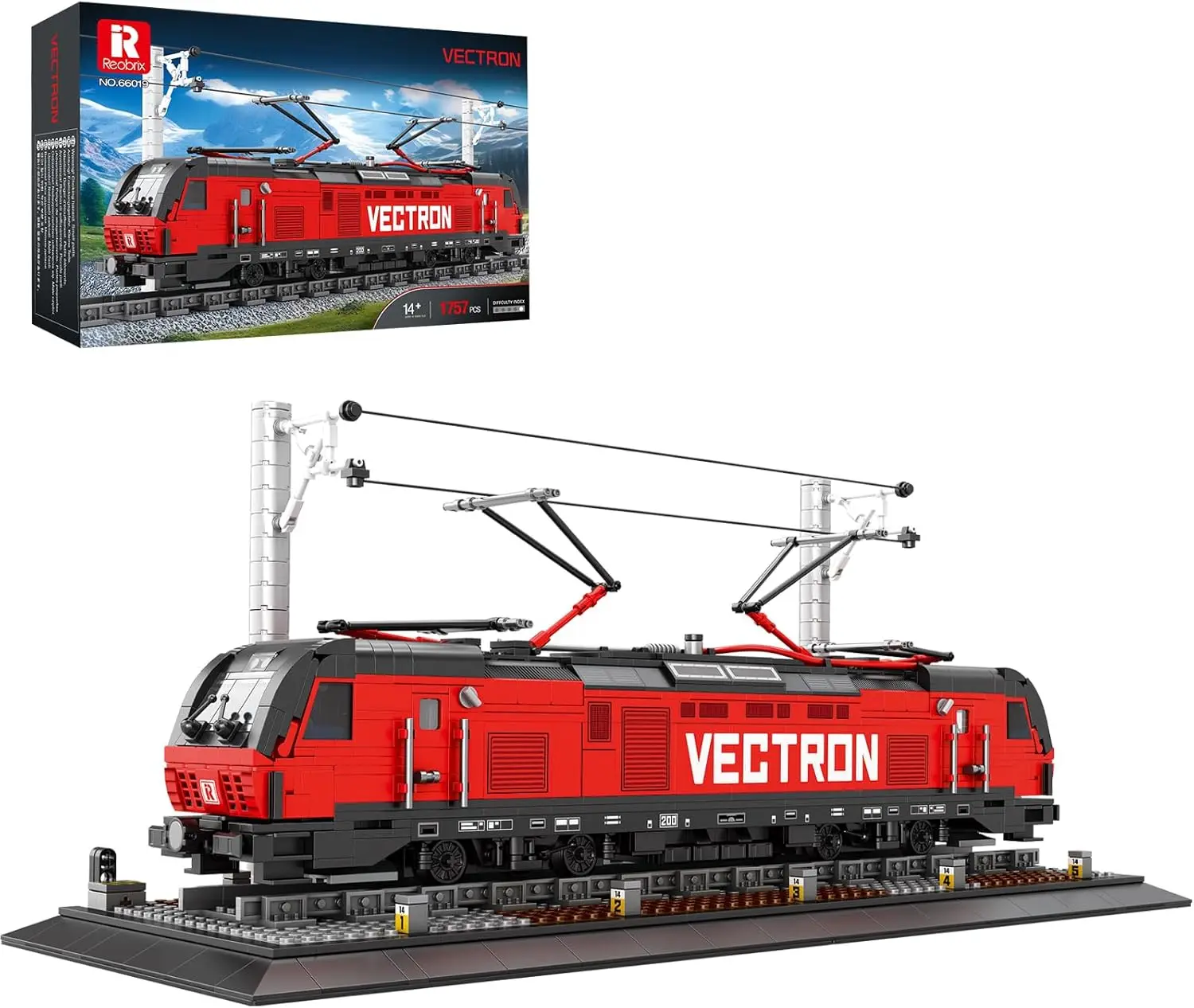 

Train Building Block Kit with Base, MOC City Train Sets, Classic Vectron Electric Truck 66019,Model for Adult Car Lovers, Gift I
