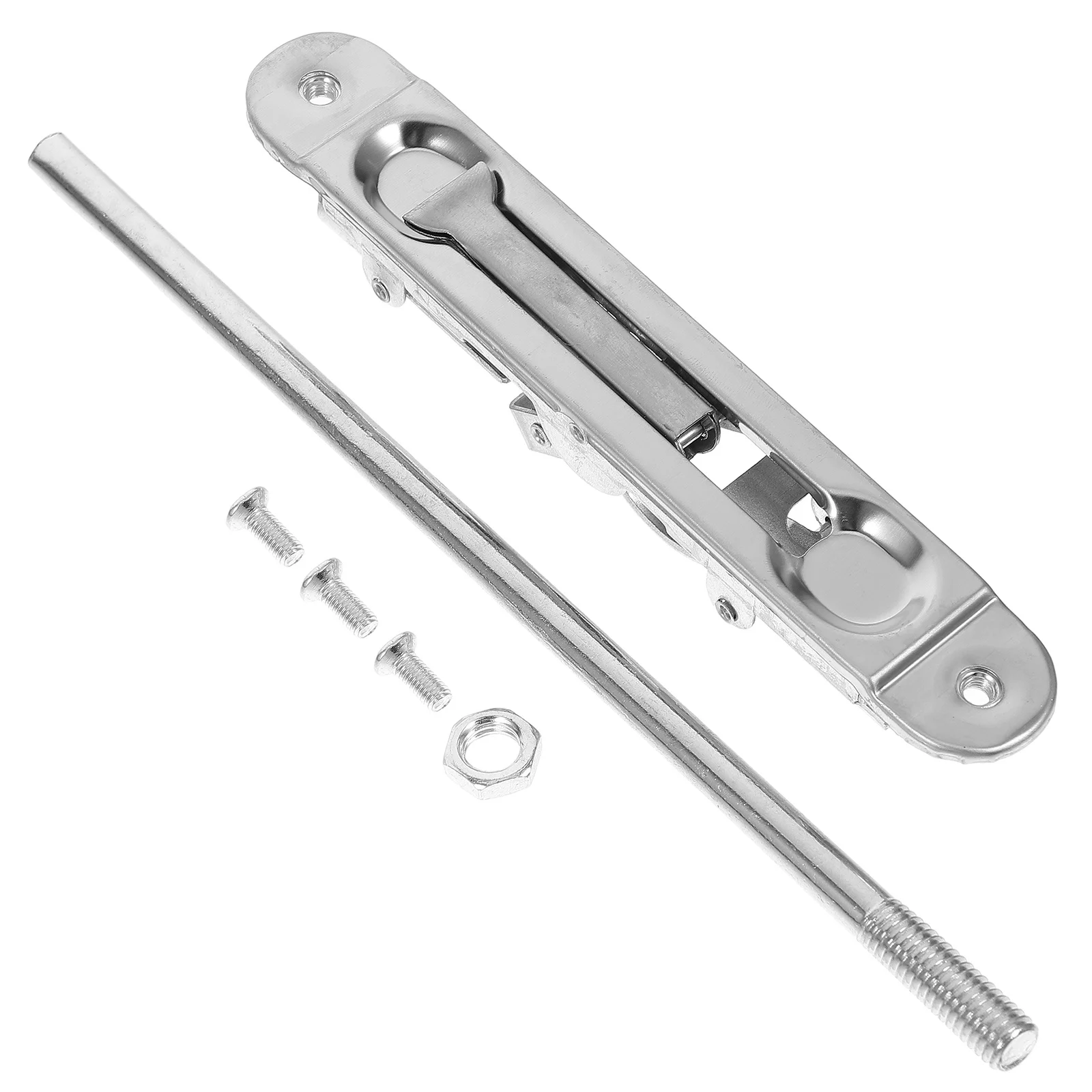 

1 Set Anti-Theft Bolt Stainless Steel 200Mm Silver Flush Slide Latch For French Wood Composite Doors Double Door Security Lock