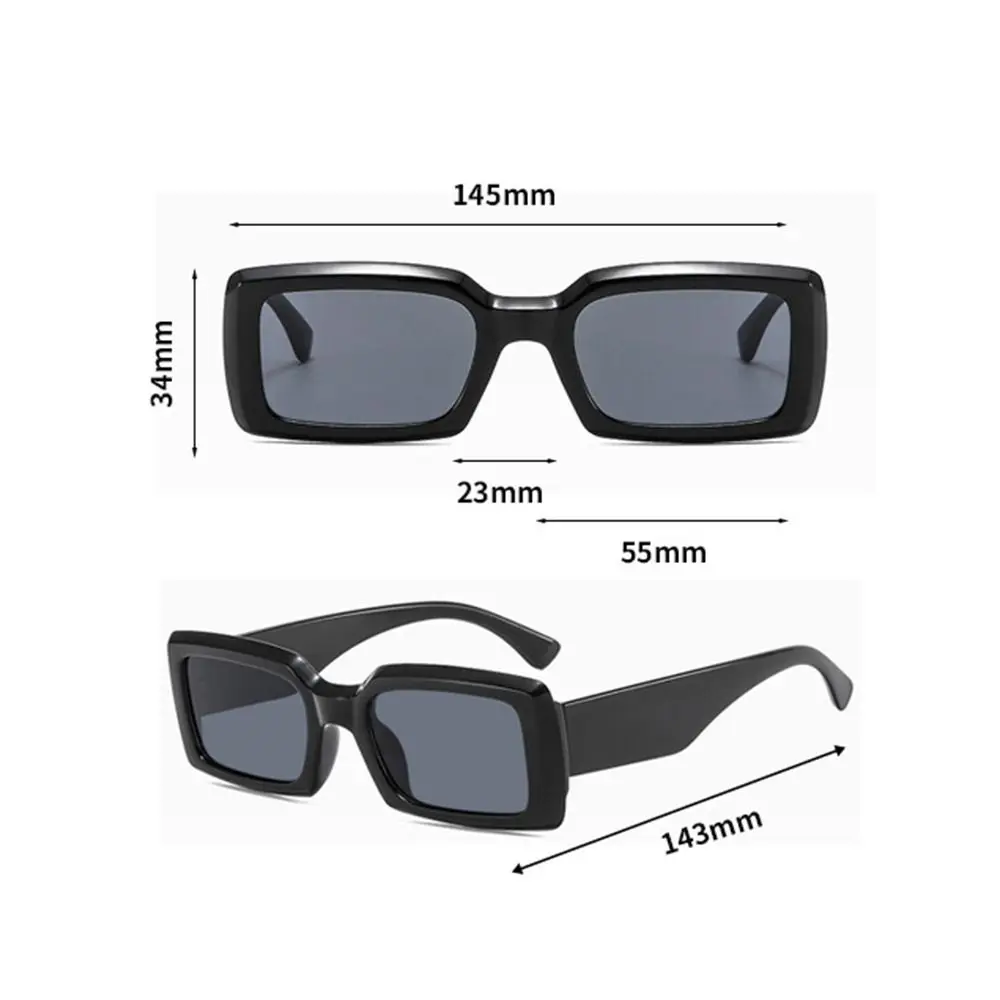 Fashion Rectangle Sunglasses Men Women Vintage Candy Color Square Sunglasses UV400 Protection Shades Full Framework Eyeglasses