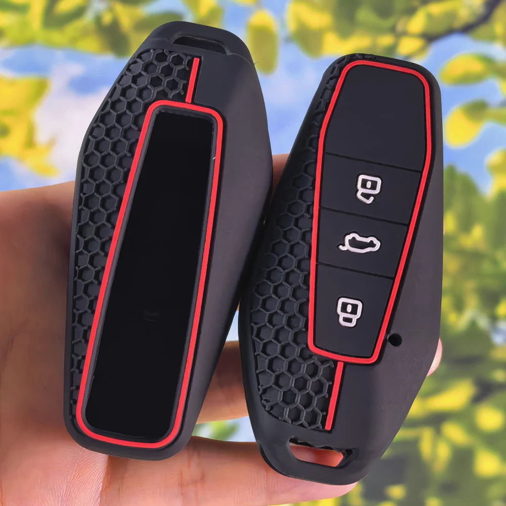 Honeycomb Silicone Key Fob Cover for Chery iCAR03 iCAR03T EQ7 Shuxiangjia Anti‑Scratch Remote Key Protective Shell