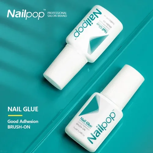 Nailpop-pegamento para uñas de secado rápido con pincel, puntas para decoración de uñas, decoración acrílica brillante, herramientas para decoración de uñas, accesorios de manicura, 2 uds.