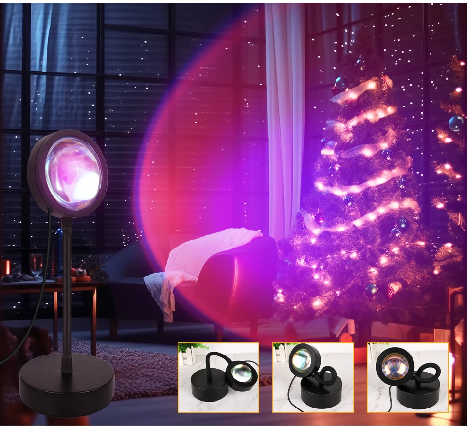 Tuya Smart Sunset Lamp Night Light Sunset Projector Smart Life APP Remote Led Lights For Photography Selfie Party Decoration