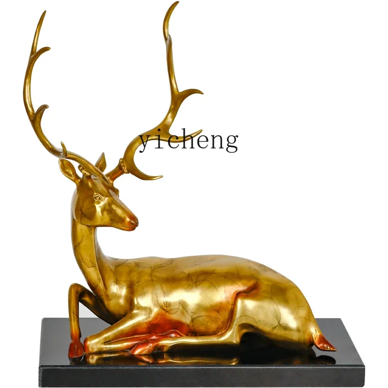 

X5-8 copper deer ornament office living room home creative decoration housewarming opening gifts