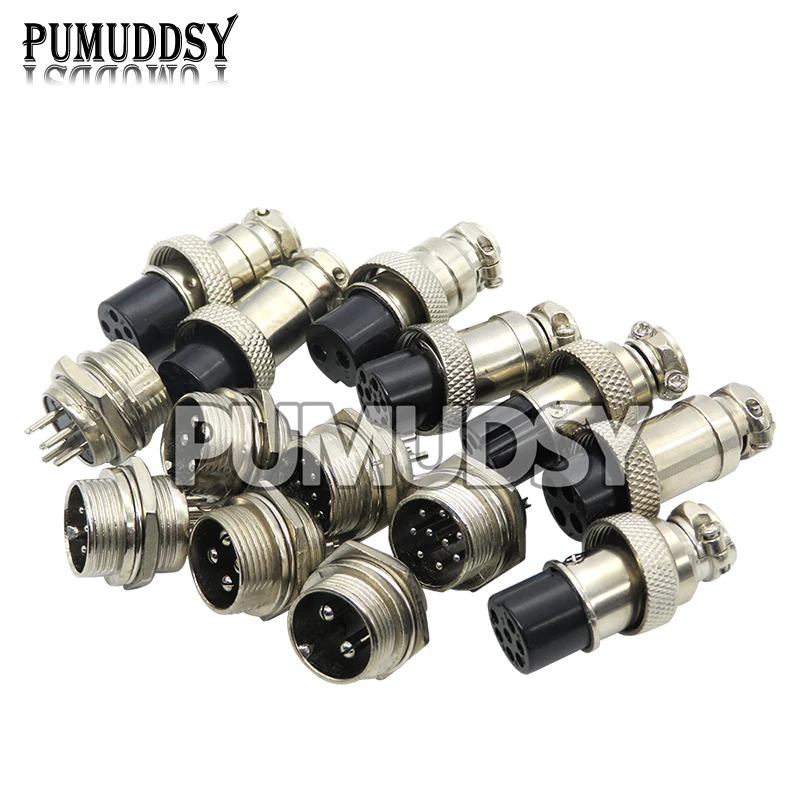 1Set GX16 Male & Female 16mm Metal Circular Aviation Connector Socket Plug 2PIN 3PIN 4PIN 5PIN 6PIN 2P 3P 4P 5P 6P 7P 8P 9P