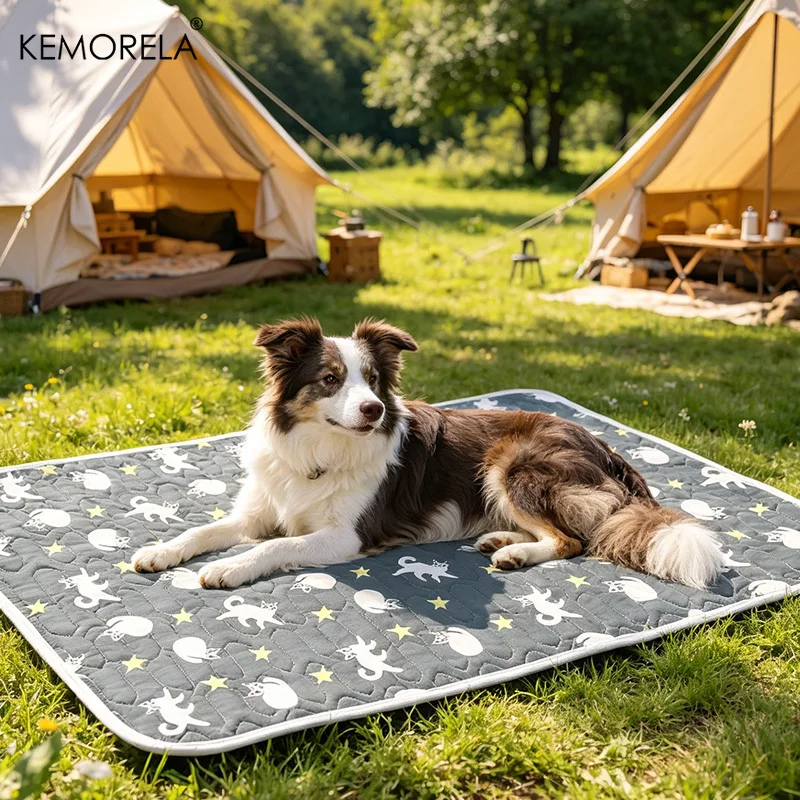 Sommer-Eisseide Haustier-Kühlmatte Wasserdichte Hunde- und Katzen-Schlafunterlage Rutschfeste Waschbare Sofaauflage Selbstkühlende Haustierbett-Accessoires – Detail 7