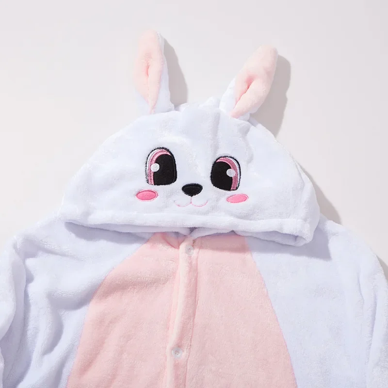 Adults Rabbit Cartoon Pajamas Animal Onesies Cosplay Costumes Jumpsuit Hooded Sleepwear Halloween One Piece for Performing Party