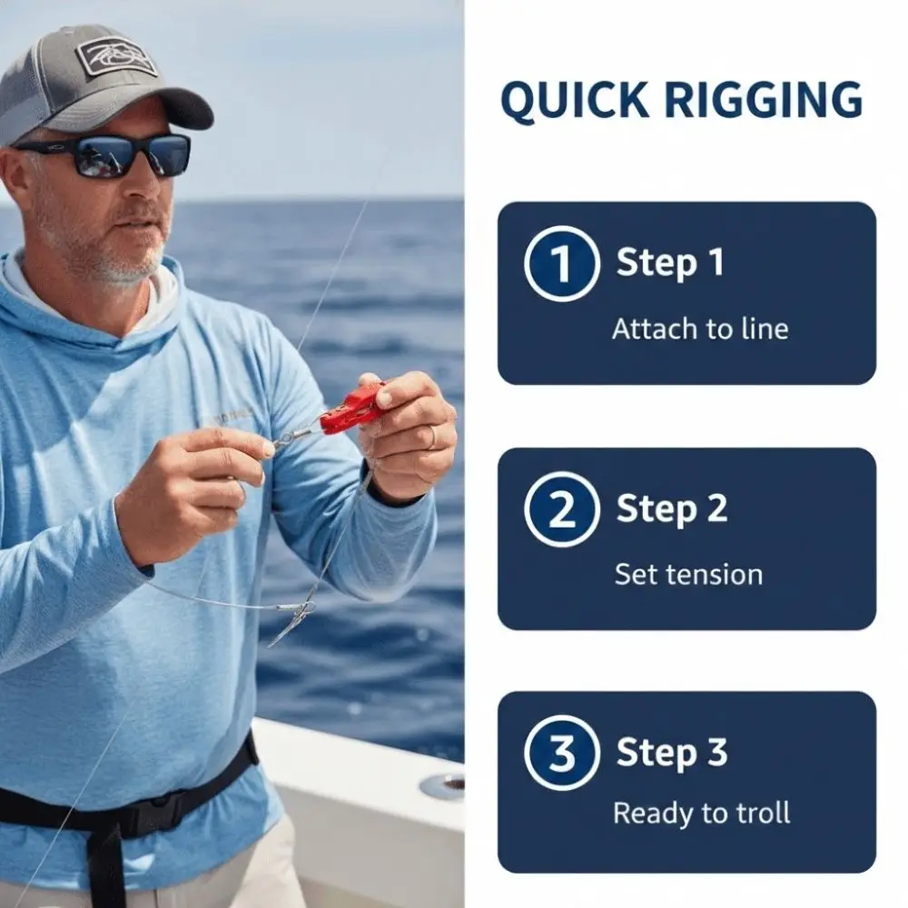 

3PCS with Steel Line Fishing Line Release Clips 3 Colors Lightweight Fishing Downrigger Release Clip ABS