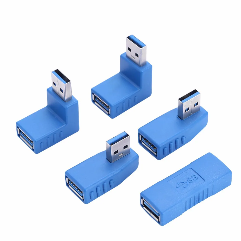 USB Connector 2.0/3.0 90 Degree Vertical Left Right Up Down Angled USB Type A Male To Female M/F Converter Adapter Black/Blue