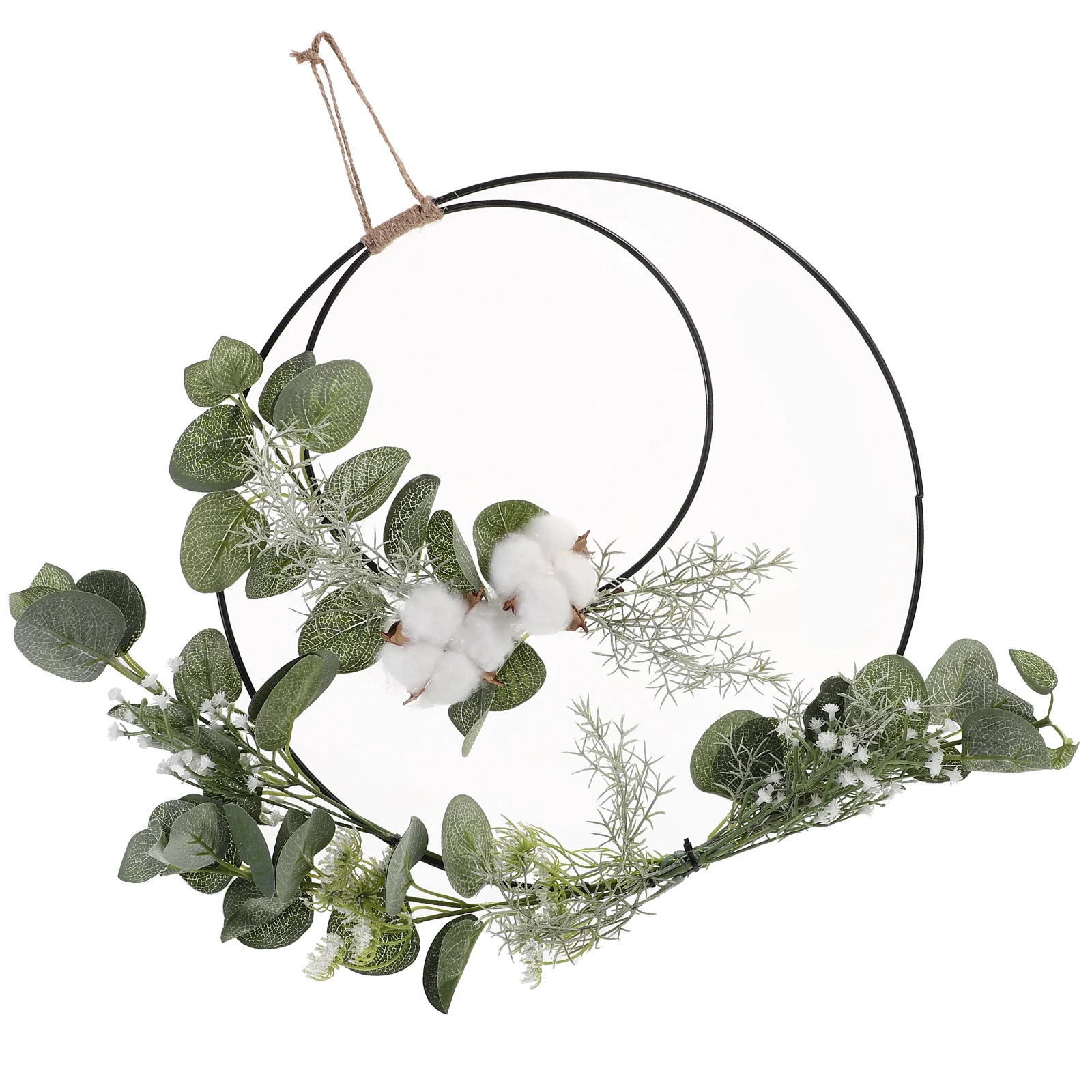 

Artificial Flower Cotton Double Wall Decor Lifelike Leaf Wedding Bouquet Flower Hoop Cotton Door Decor Artificial Wreath