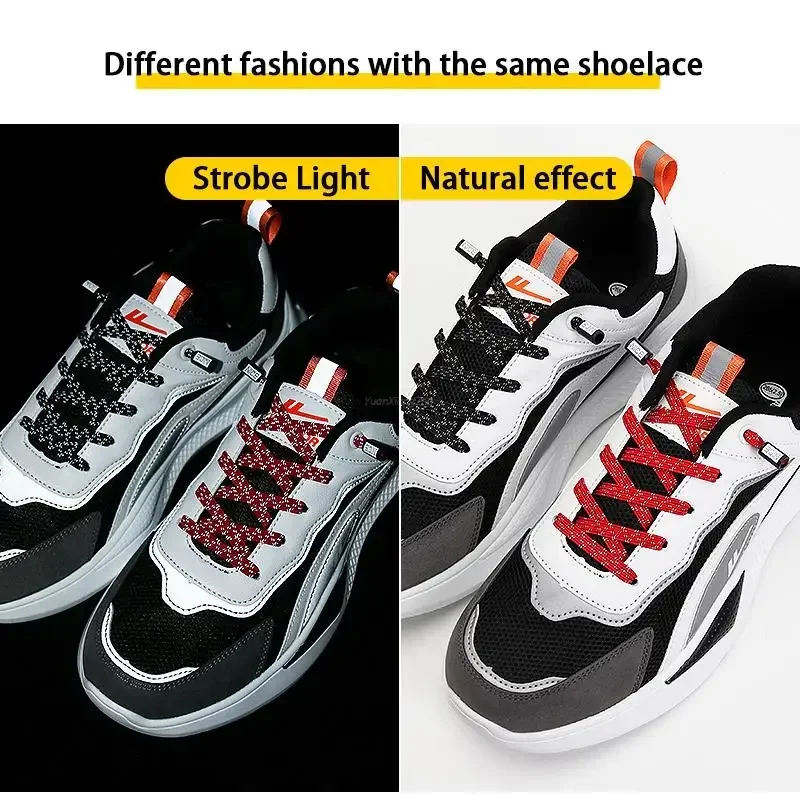 New Reflective No Tie Shoelaces Elastic Laces Sneakers Flat Shoe laces without ties Kids Adult Shoelaces One Size Fits All Shoes
