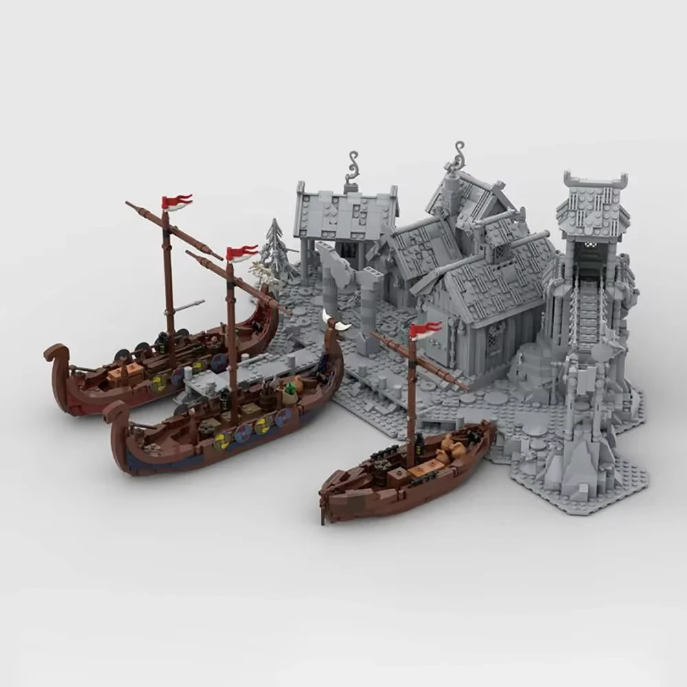 Nieuwe MOC Middeleeuwse Straatbeeld Viking Uitbreiding Hut Onze Vader Huis DIY Creatieve Retro Kinderspeelgoed Verjaardagscadeau Bouwstenen