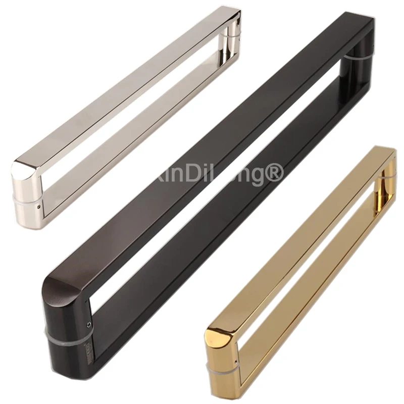 

1PCS Stainless Steel Square Tube Bathroom Door Handle Glass Door Pulls Indoor Sliding Door Handles Bathroom Hardware GF887