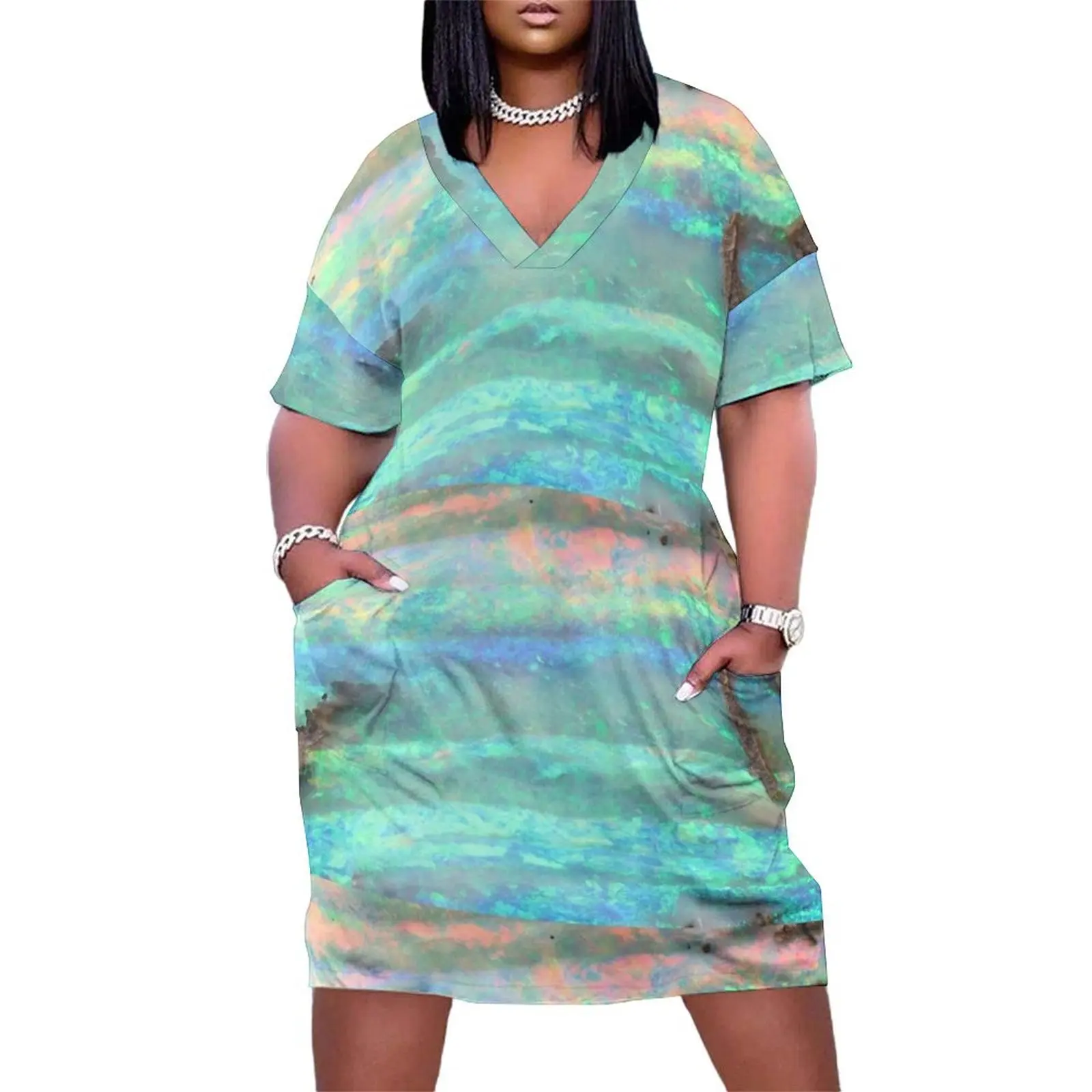 

Firey Opal Loose Pocket Dress dress summer elegant dress