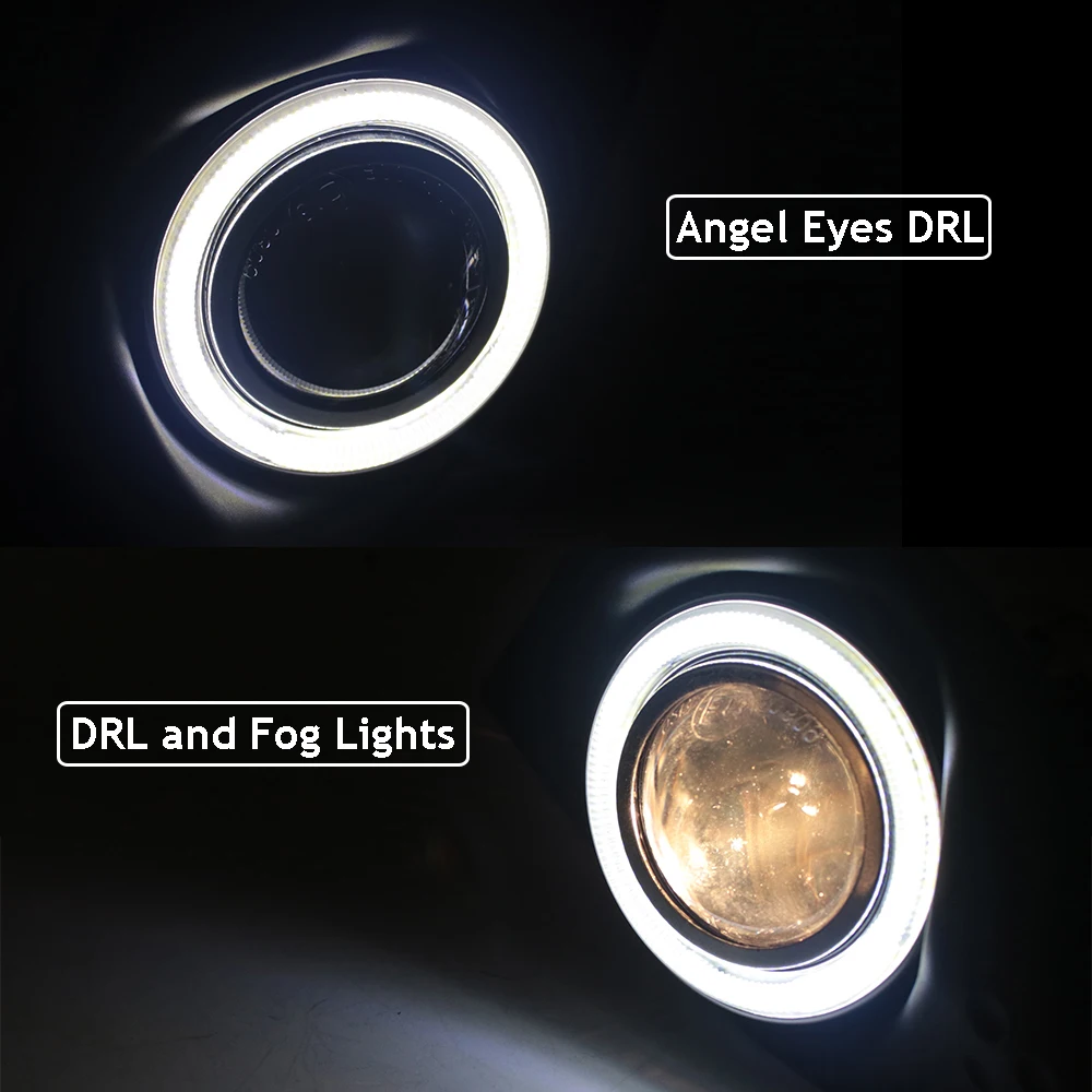 EEMRKE Car Fog Lights Assemlby for Haval H6 2013-2020 LED Angel Eye DRL Daytime Running Lamp Driving with Lens and Fog lampshade