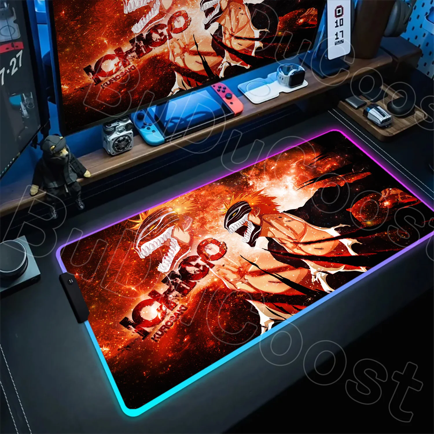 RGB Gaming Mouse Pad BLEACH Anime Large Mouse Mat Xxl Desktop Keyboard Carpet With Backlight Mousepad PC Gamer Laptop Table Mats