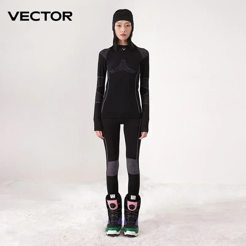 VECTOR Männer Frauen Ski Thermo-Unterwäsche-Sets, schnell trocknend, funktioneller Kompressions-Trainingsanzug, enge Snowboard-Tops und Hosen für Erwachsene