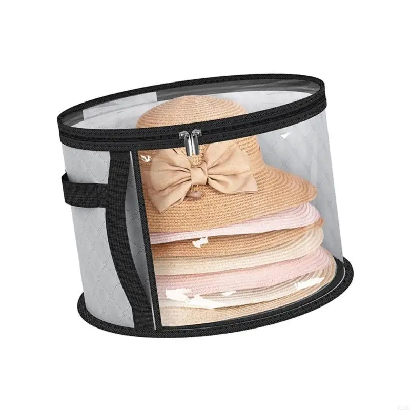 U2JC Fashionable Hat for Home Use Nonwoven Caps Storage Bucket with Handle