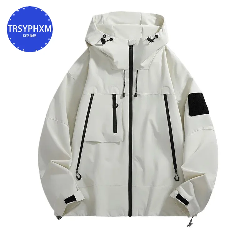 

TRSYPHXM 2024.7.26 new black outdoor jacket Men's spring and autumn new American couple loose hooded jacket