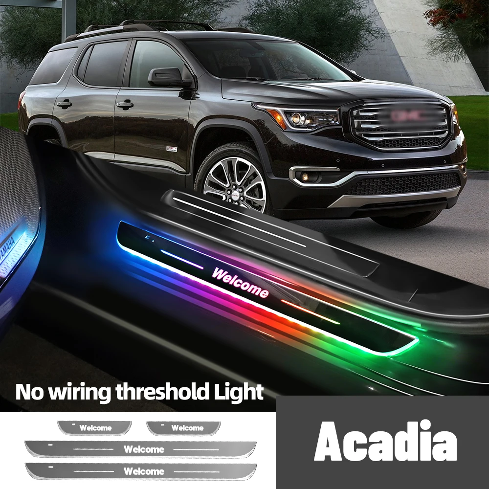 

For GMC Acadia 2007-2020 2015 2016 2018 2019 Car Door Sill Light Customized Logo LED Welcome Threshold Pedal Lamp Accessories