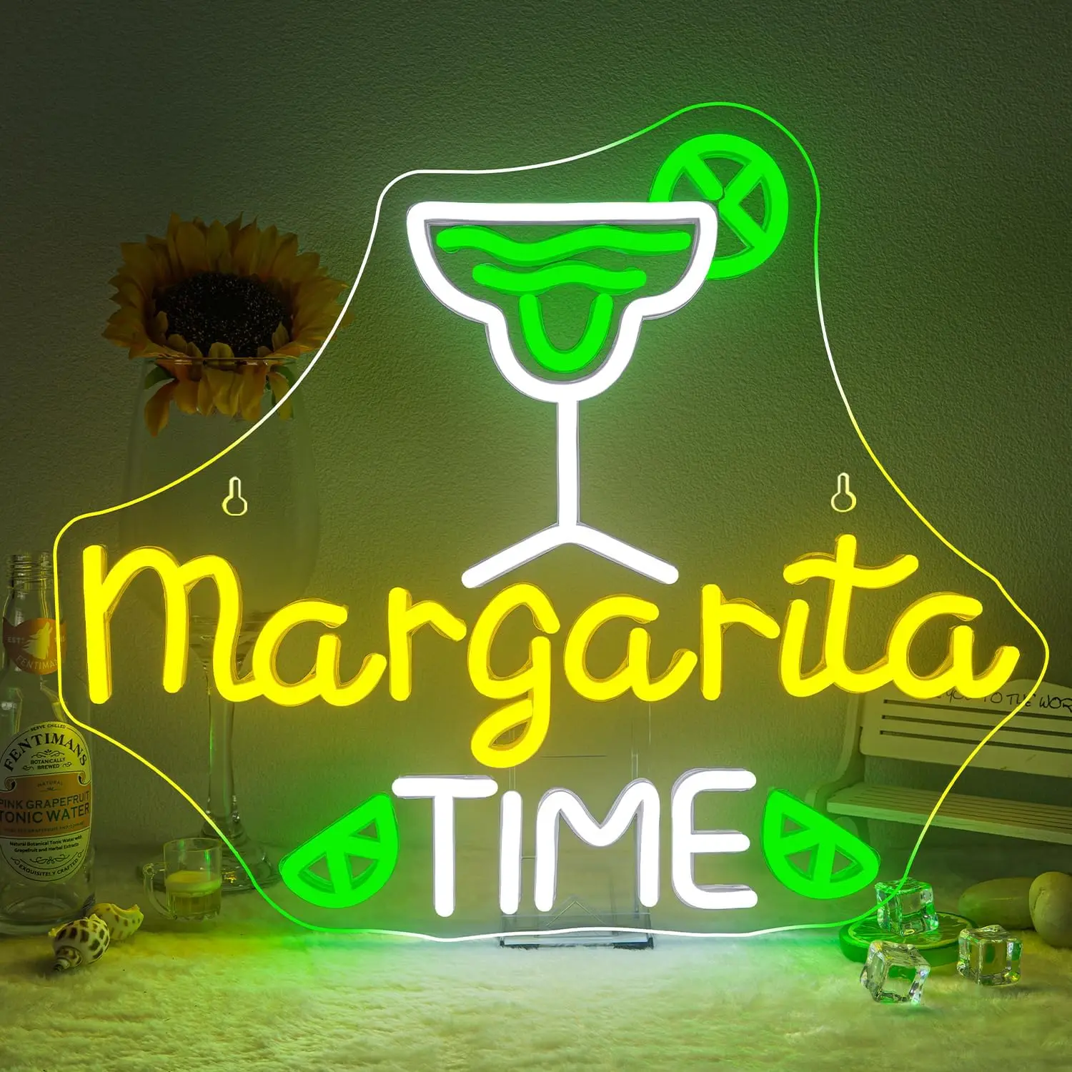 Margarita Time Cocktail LED Neon Sign USB Wall Light For Bar Restaurant Home Bar Party Tropical Cocktail Themed Business Decor