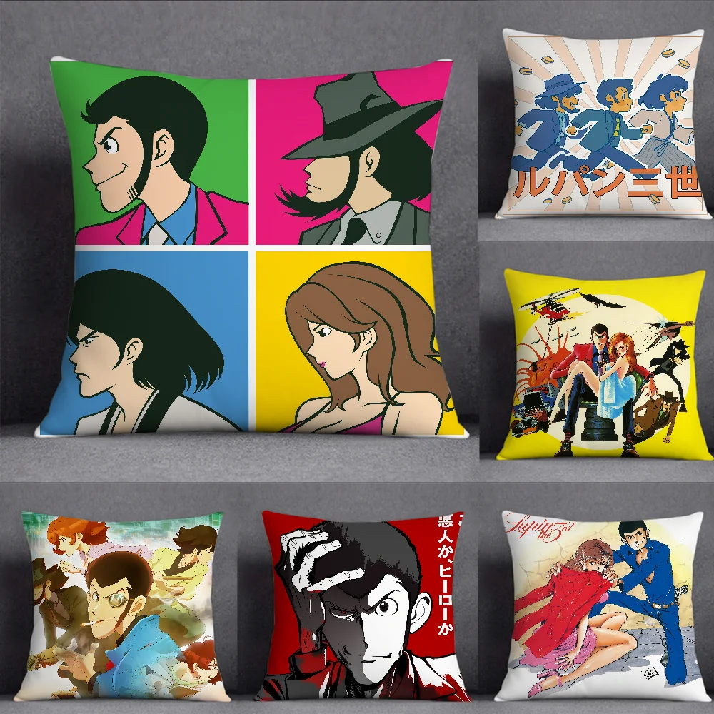 Anime L-Lupin Third Pillow Case Square Double-Sided Printing Sofa Cushion Cover Pillowcase Bedroom Bedside