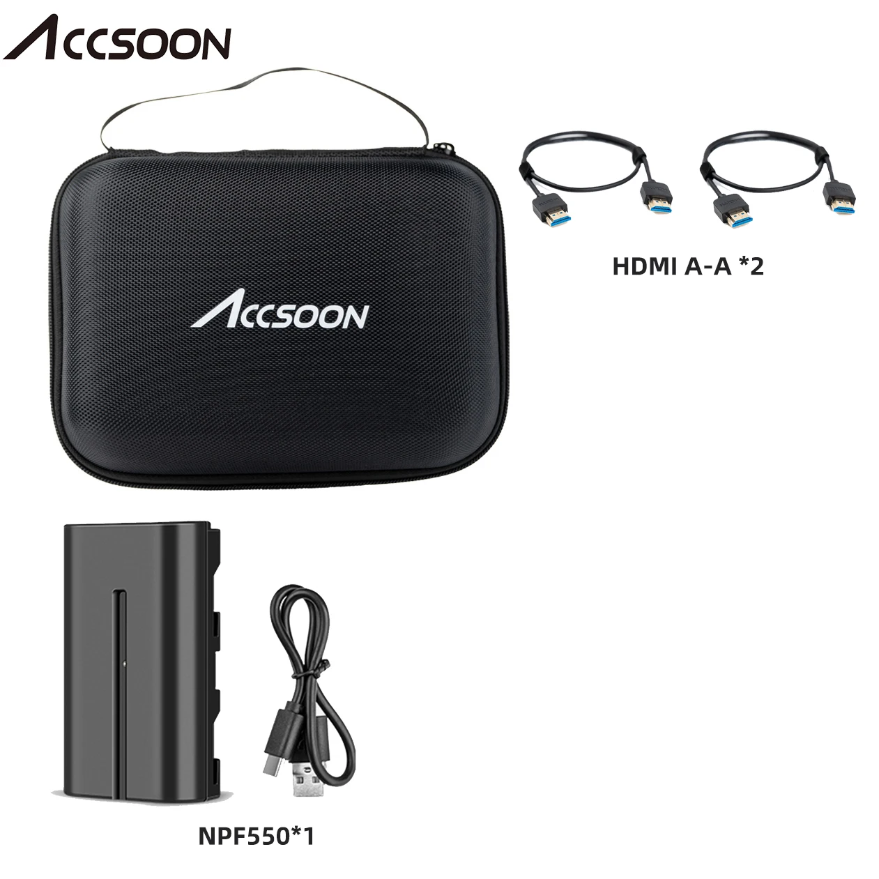 Сумка для хранения Accsoon CineView SE CineView HE CineVIew Quad, набор аксессуаров с кабелем HDMI, набор аккумуляторов, запасной аккумулятор, кабель HDMI