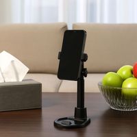 Durable Universal Desktop Phone Holder Dual Card Slot Stable Base Tablet Holder Portable Telescopic Adjustable Stand Desk Table