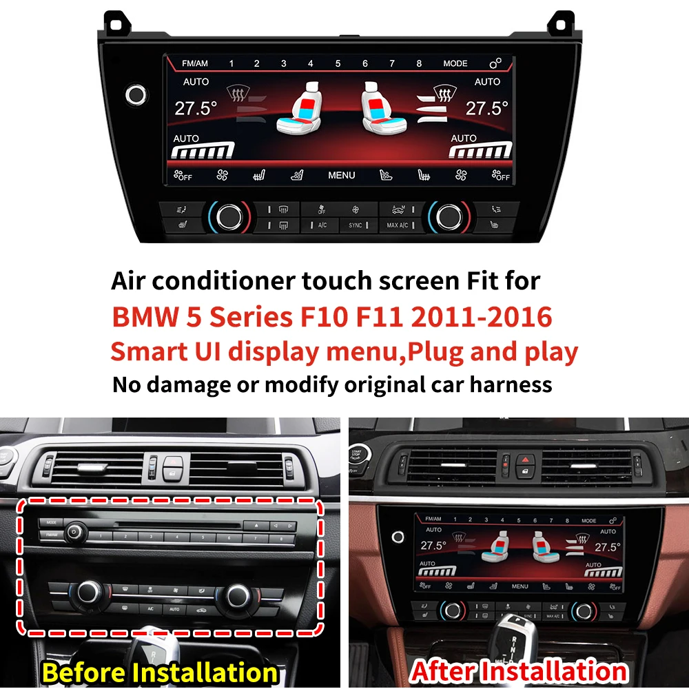 Krando Digital AC Control Panel For BMW 5 Series F10 F11 3 4 Series X5 X6 M5 G30 G31 2011 - 2022  Air Conditioner Climate Board