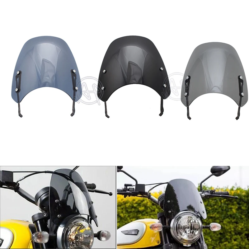 

For Ducati Scrambler Deflector Windscreen Windshield Wind Shield Fly Screen 2021 2016 2017 2018 2019 2020