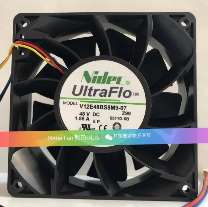 Nidec V12E48BS8M9-07 DC 48V 1.55A 120x120x38mm 4-Wire Server Cooling Fan