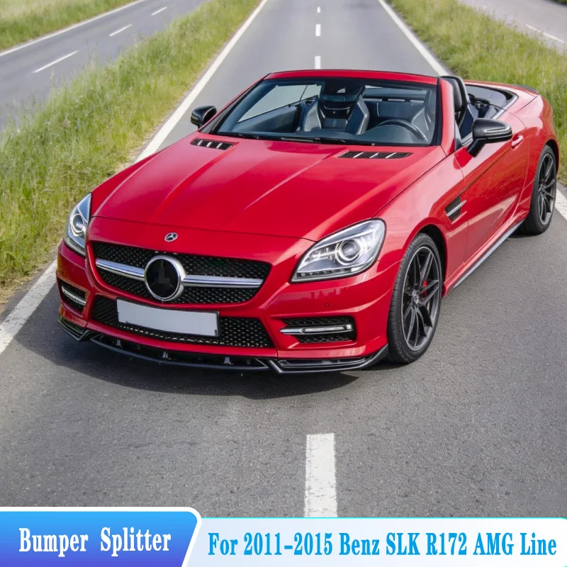 For 2011-2015 Mercedes Benz SLK R172 AMG Line Car Front Bumper Splitter Diffuser Guard Flow Baffle Lip Spoiler Retrofit Body Kit