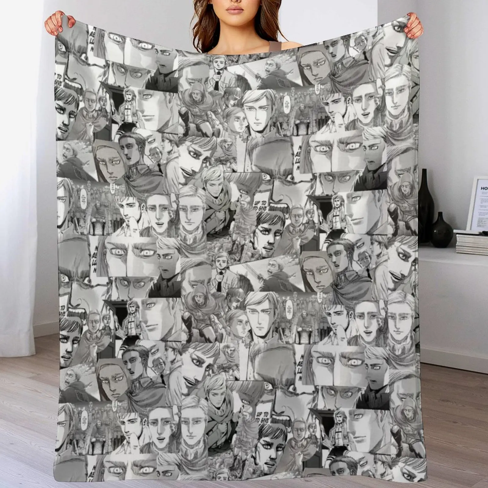 Erwin Smith Manga Panels Throw Blanket Thin Summer Moving Bed covers Blankets