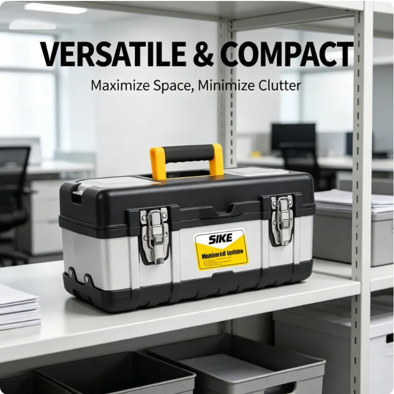 

Portable Double Layer Storage Box Stainless Steel Thickened Anti-drop Multifunctional Household Hardware Tool Organizer Case