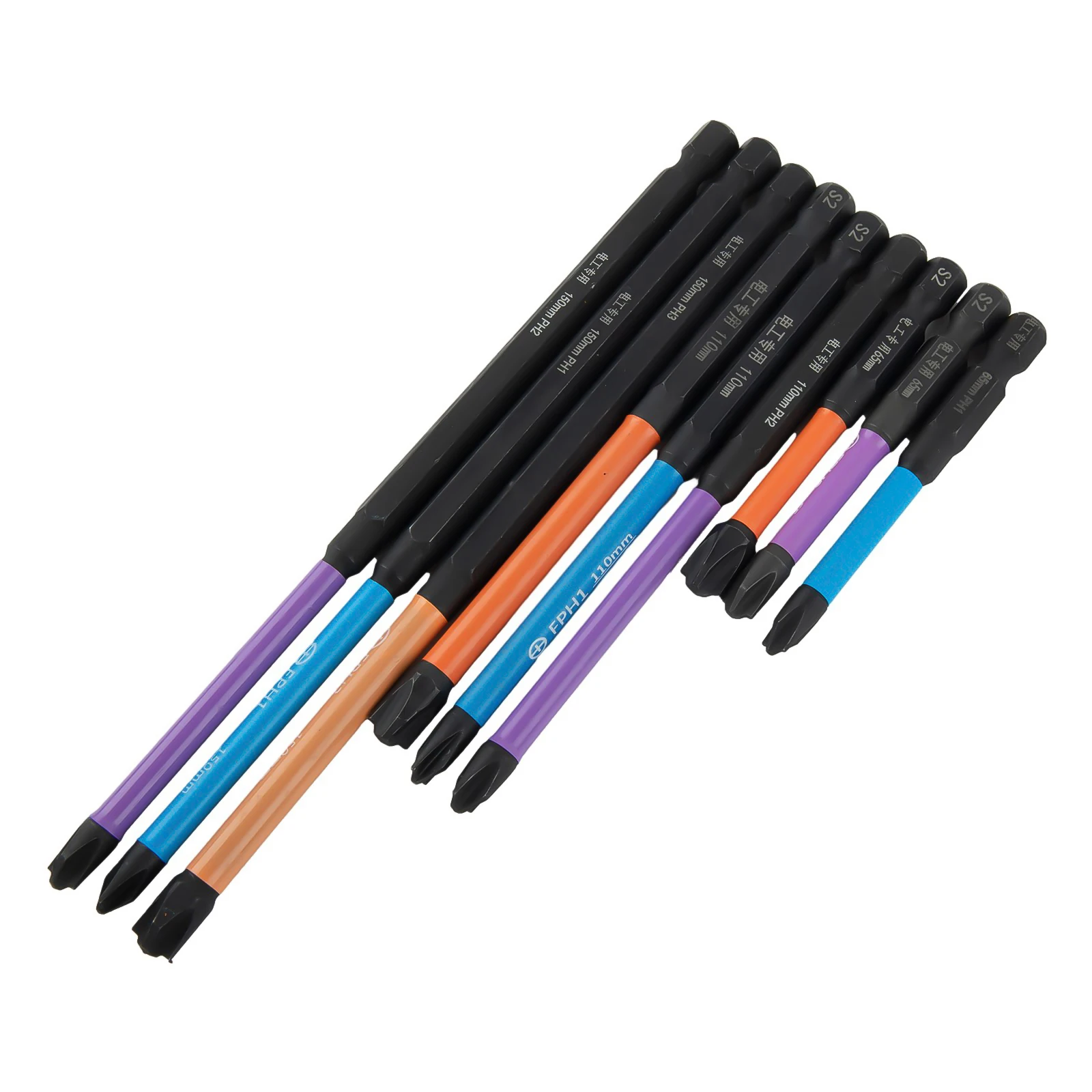 

Slotted Cross Screwdriver Special 9pcs Set Bit HRC63 Hardness Magnetic Rust Proof For Electrician FPH1 FPH2 FPH3