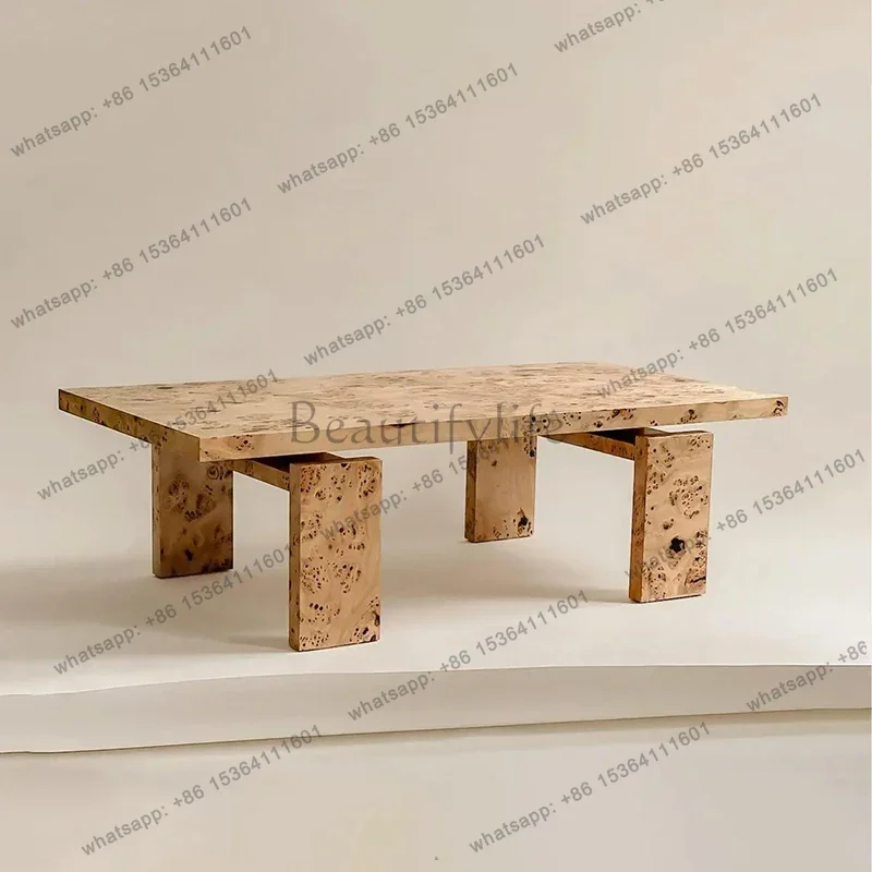 

Light luxury medieval Nanyang simple style living room rectangular tree tumor tea table sofa coffee table
