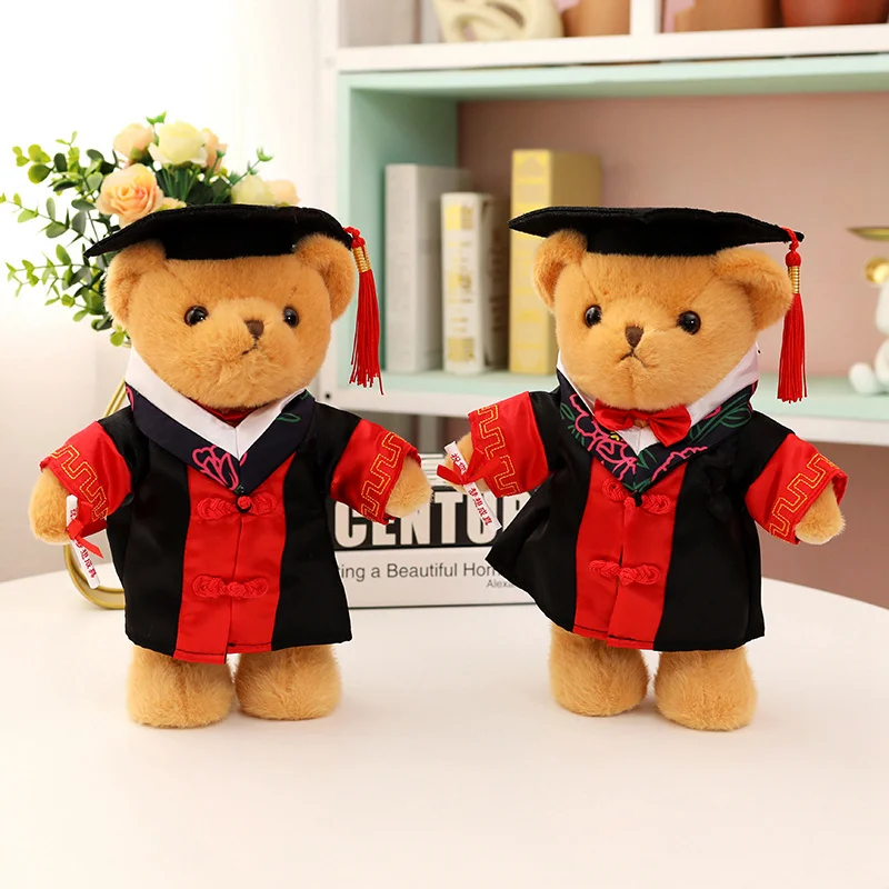 30cm Cute Western Doctoral Gown Bear Plush Toys Stuffed Soft Kawaii Teddy Bears Animals Dolls Graduation for Student Girls Gifts